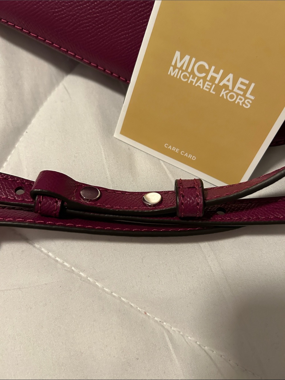 Michael Kors Houston Plum Cross Grain Saffiano Crossbody Bag NWT - Picture 10 of 13